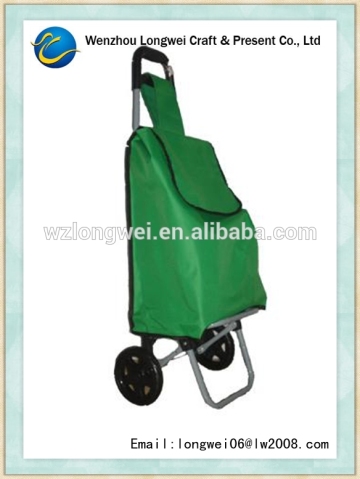 trolley nylon foldable shopping bag/shopping bag with wheels/eco shopping bag