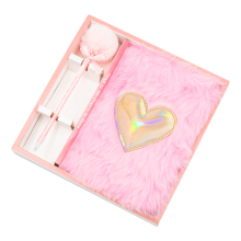 Custom Pink Heart Shaped Plush A5 Notebook