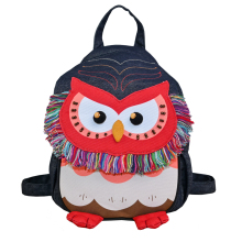 Handmade Ethnic Embroidery Owl Flip-top Cotton And Linen Backpack