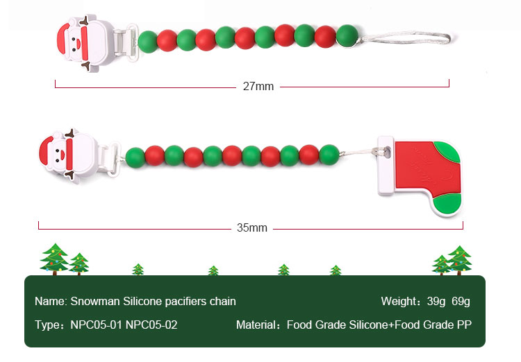 silicone teething baby pacifier clip