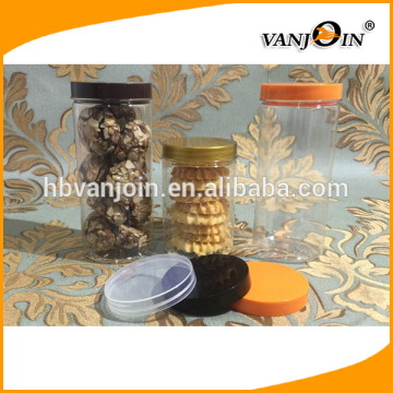 Food grade pet plastic food jar/popcorn container 500ml 1000ml plastic jar