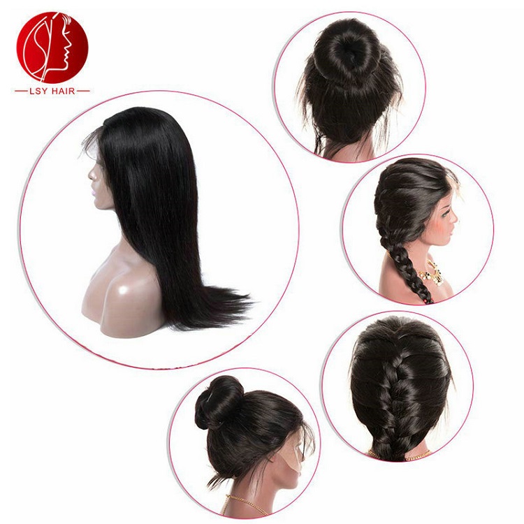 LSY Wholesale Best Quality Ladies Natural Color Wigs For Black Women Lace Frontal Wig 100% Raw Virgin Indian Human Hair