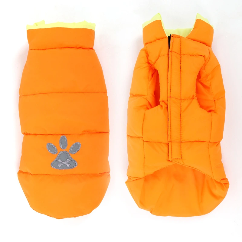 Pet Clothes Autumn and Winter Big Dog Clothes Reflective Bone Double-Sided Cotton Coat