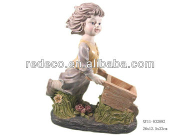 Resin girl garden sculpture