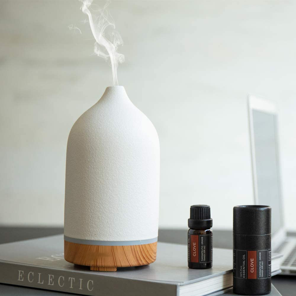 Ceramic Aromatherapy Essential Oil Diffuser 100ml Ultrasonic Aroma Oil Diffuser Humidifier Timer Setting with 7 LED Colors Ceramic Aromatherapy Essential Oil Diffuser 100ml Ultrasonic Aroma Oil Diffuser Humidifier Timer Setting with 7 LED Colors
