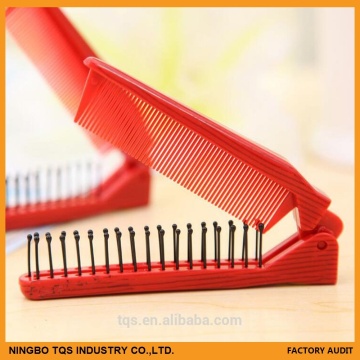 Travelling easy use folding pocket comb/ plastic pocket folding hair comb