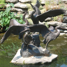 large outdoor copper sculptures metal craft bronze heron sculpture for sale