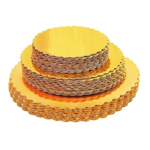 Wholesale Golden Cake Drum Boards for Wedding Decorations - Round Disposable Cake Stands