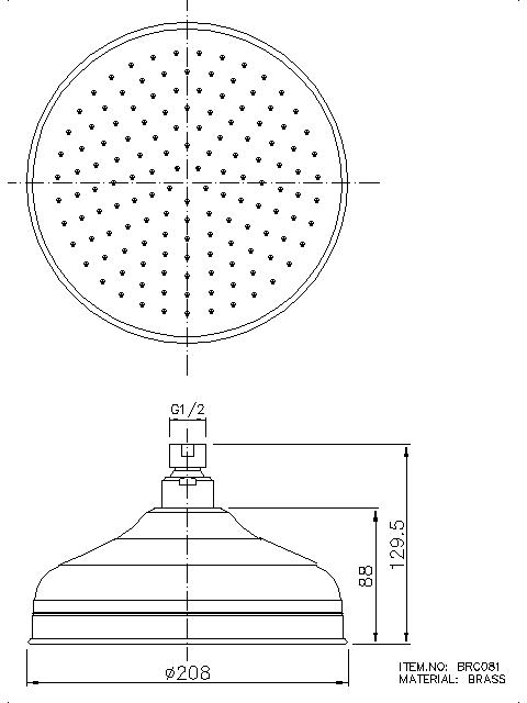 Brass shower head chrome plated