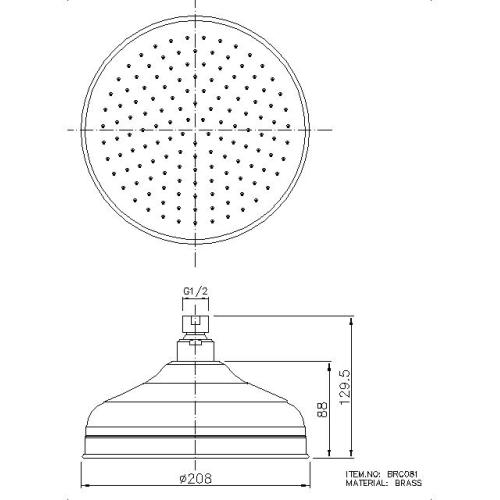 Pomme de douche en laiton classique de luxe