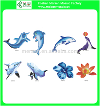 Dolphin mosaic for swimming pool 0106-0113