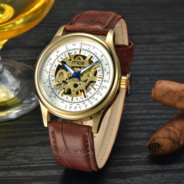 luxury minimalist oem automatic skeleton mechanical chronograph watches