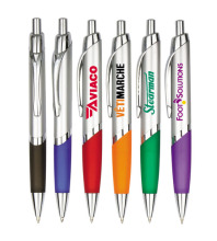 Oval shape pen in silver color