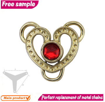 High quality heart design accessory plastic chain for ladies shoe