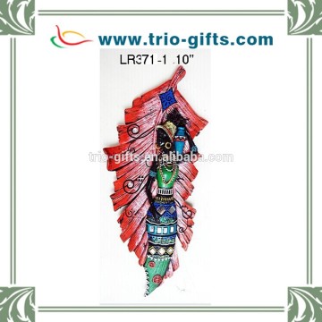 Newest customized leaf shaped resin wall plaques decor