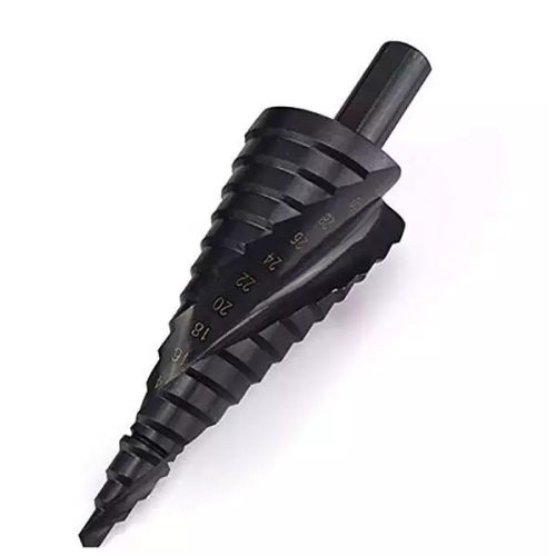 Kualitas bagus 4-32mm segitiga spiral langkah kerucut kerucut hss hex shank hyper bor steped bor untuk logam