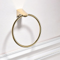 Polished Gold Copper Towel Ring for Bathroom