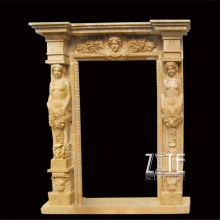 Western Yellow Stone Marble Door Frame Surround With Nude Lady