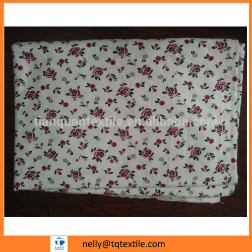 cvc flower printed flannel fabric double side brushed 32x12/40x45 for philippine