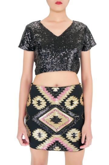 High Waisted sequin skirt