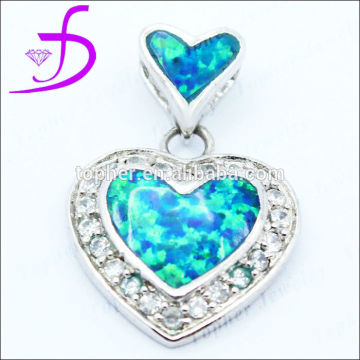 Heart shape opal charm lady heart shape opal charm silver opal charm