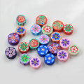 Günstige Großhandel Runde Blume Polymer Clay Slice Perlen Dekoration Charms für Schmuck machen Dekor Mini Cabochon