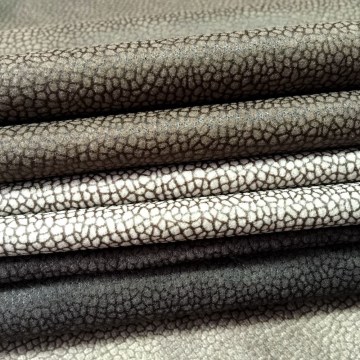 fashion golden printed suede leather fabric for sofa