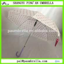 Clear umbrella purple bow one time use plastic umbrella