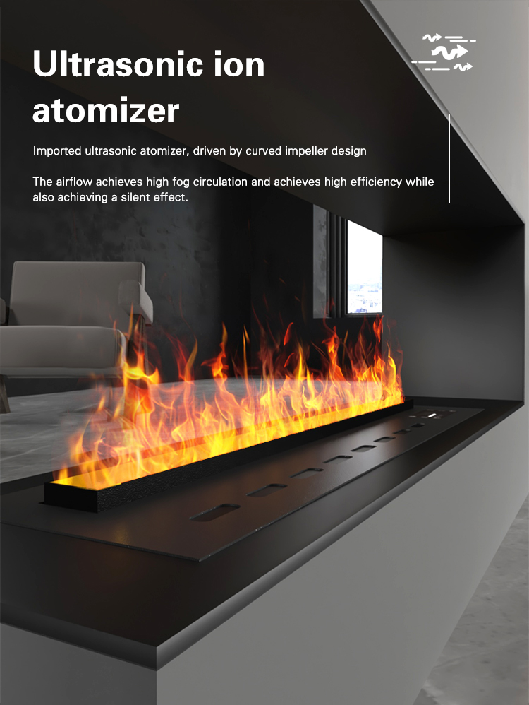 3D600mm Round interior decorative electric fireplace LED realistic monochrome flame round electronic humidifier Steam fireplaces