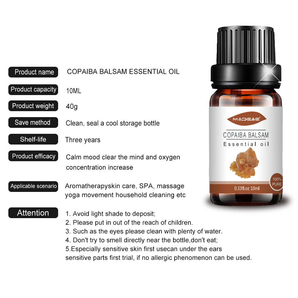 Óleo essencial de Balsam de Copaiba para massagem