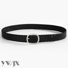 Black Minimalist Matte Leather Belt