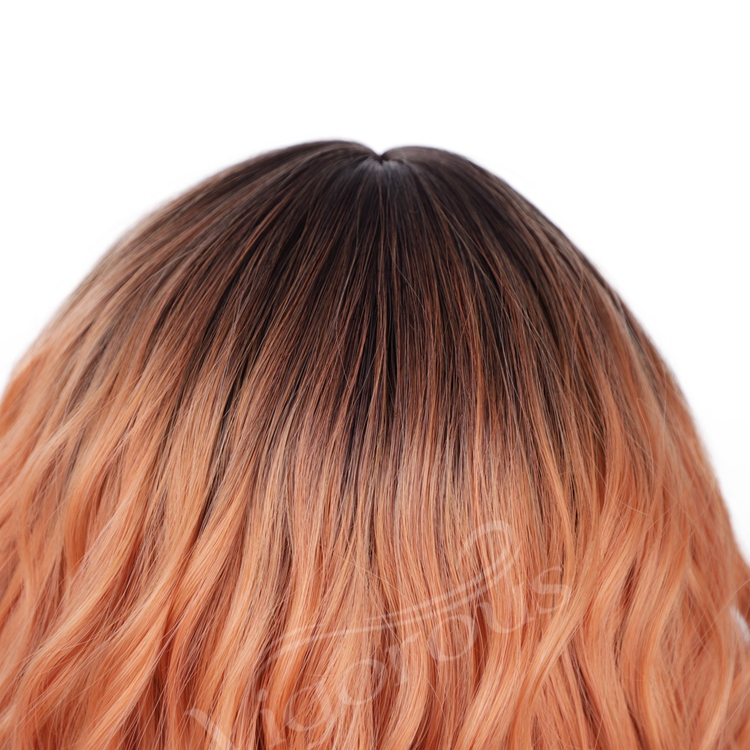 Vigorous Body Wave Ombre Black Brown Cheap Price Natural Lace Front For Black Women Short Bob Synthetic Hair Wigs