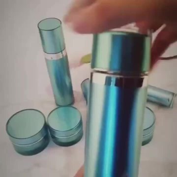 Peacock Blue Electroplating acrylic cosmetic jars and bottles