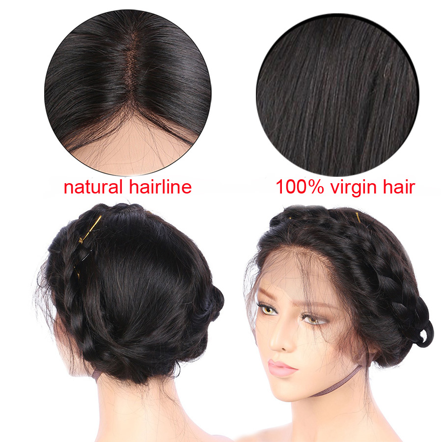 Transparent Lace Wigs Film 8 To 40 Inch Human Virgin Hair Raw Indian Hair Full Lace Wig
