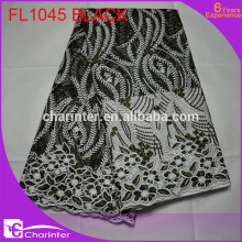 guipure and cord lace/african lace fabric/african fabric wholesale/embroidery lace/wholesale african lace fabrics FL1045 black