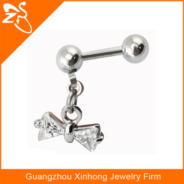 pvd plating dangling ear tragus piercing jewelry with zircone