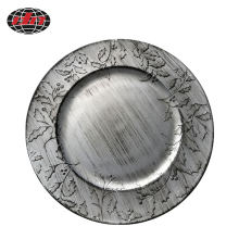 Classical  Antique Silver Plastic Charger Plate