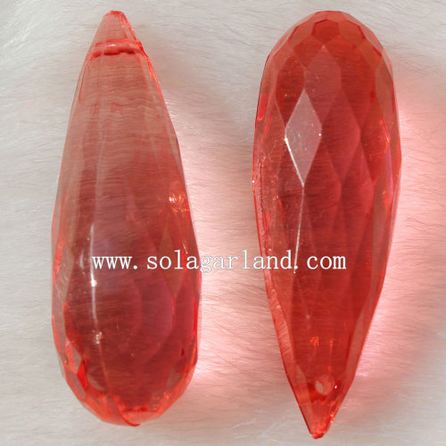 Sparking Transparent Acrylic Faceted Teardrop Pendant Charm Beads