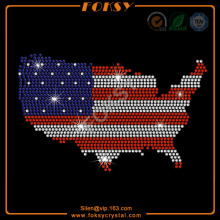 American map rhinestone iron on transfers