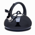 Stovetop tea kettle with whistling spout black