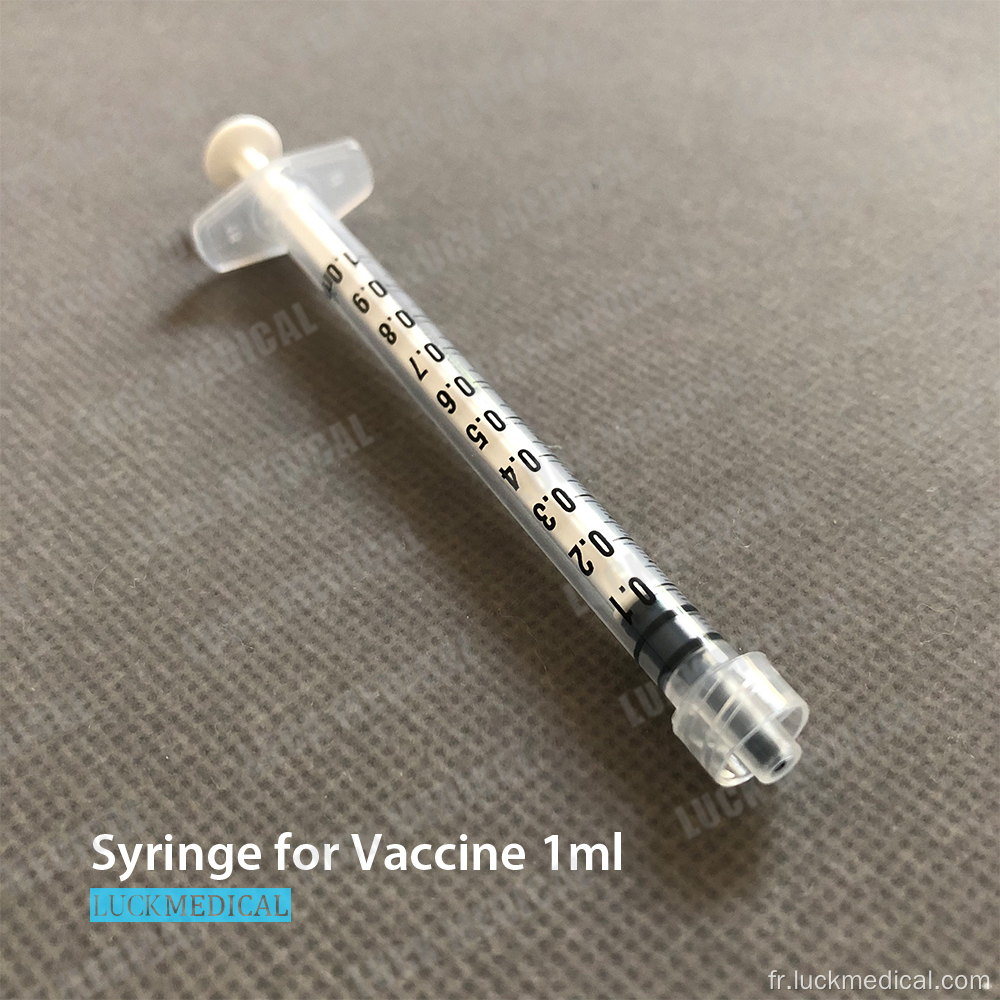 Syringe 1 cc sans aiguille pour le vaccin