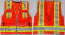 orange silver light vest with pockets