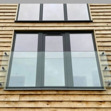 River landscape railing support glass support