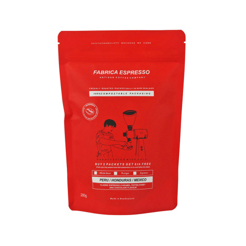 Sacchetto per caffè in PLA compostabile con stampa personalizzata