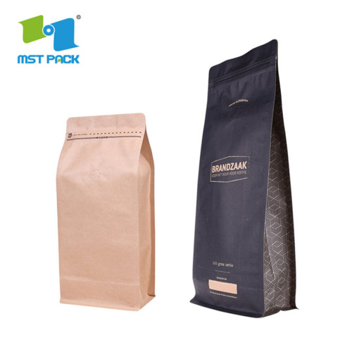 2020 Falt Bottom 8oz 250g 500g 1lb 2lb 5lb Zipper Coffee Bags Valve Food Packaging