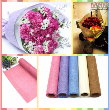 Hemp Cotton Linen Fabric Tissue Fiber Texture Floral Wraps Flower Wrapping Paper Christmas Gift Wrap 5yard*48cm Florist Supplies