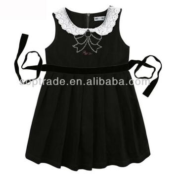 Cute fashionable peter pan collar black childrens fancy dress