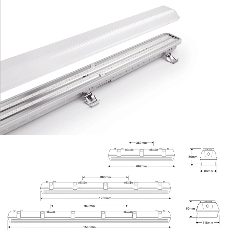 20W 40W 55W IP65 LED Tri-Proof Fixture Lighting