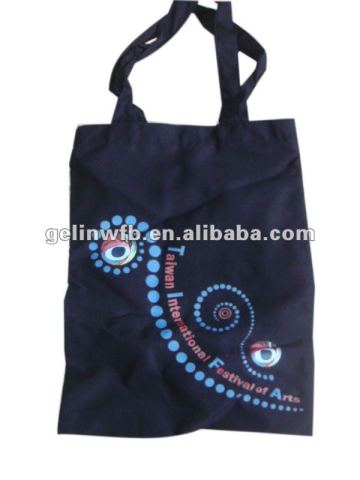 black Cotton shopping Bag, heat transfer printing