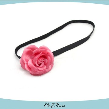 Navy red rose shabby flower headband